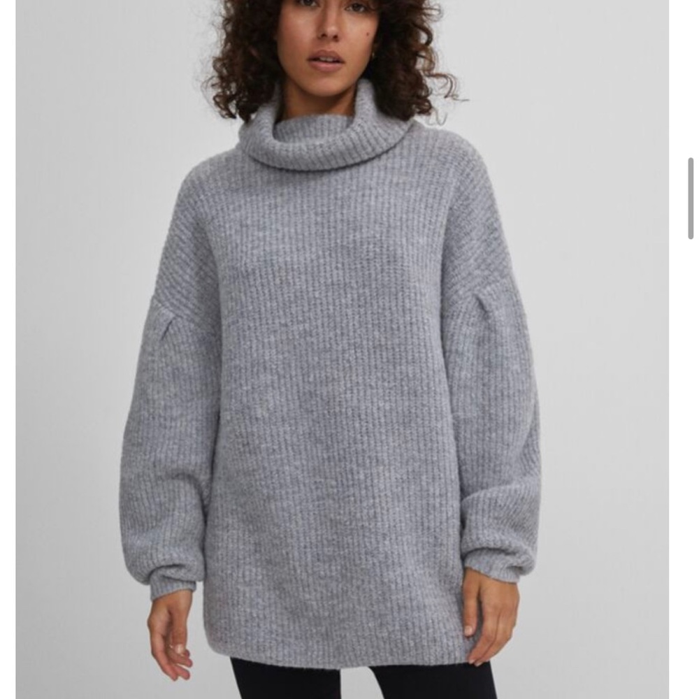 Bershka - Oversized Turtleneck Sweater in Gray